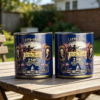 厂家热销 合众归一250周年纪念威士忌玻璃酒杯高硼硅玻璃杯