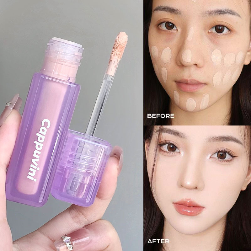 Cross-Border Cappuvini Small Purple Tube Concealer, Concealer for Acne Marks and Dark Circles, Cosmetics for Students, Concealer Makeup