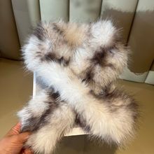 冬季保暖仿狐狸毛围脖女气质长款皮草围巾百搭交叉毛绒围脖毛领子