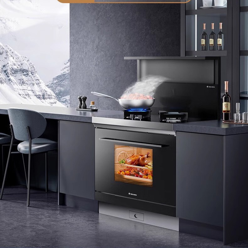 Fire. Star Man Steamed Grilled and Fried ET25BC Integrated Kitchen Household Oven Range Hood Official Gas Stove