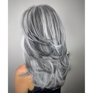 Cross-border wig European and American wig women's long curly hair chemical fiber wig headgear long gray fluffy wig headgear
