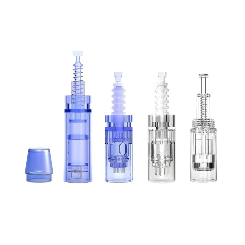 Cabeza de microaguja eléctrica transfronteriza A1A6 aguja de hebilla azul larga bayoneta de rosca blanca aguja de luz de agua microcristalina aguja de tatuaje