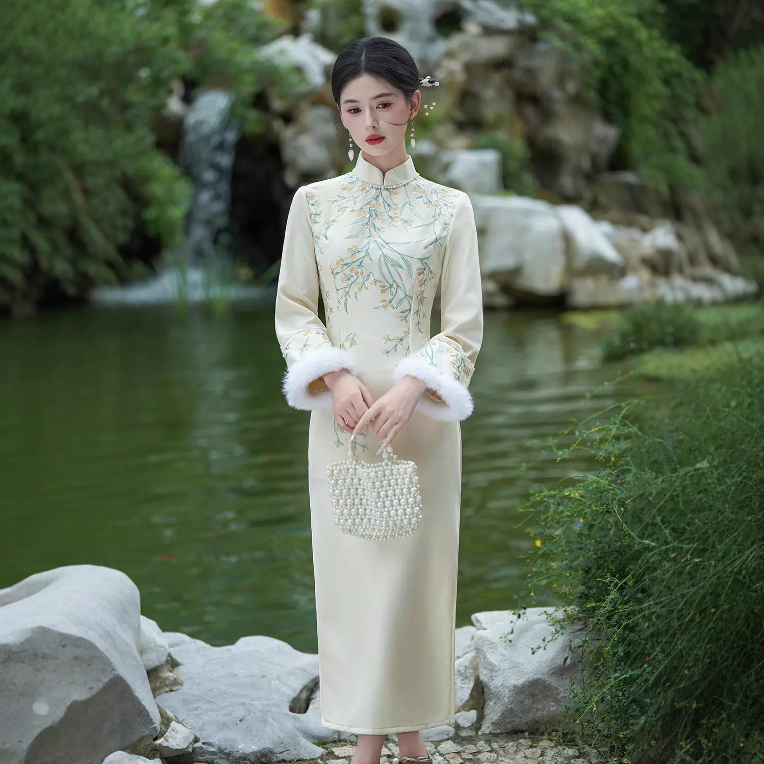 时尚旗袍新款2024新款气质优雅国风秋冬日常可穿加绒新中式改批发