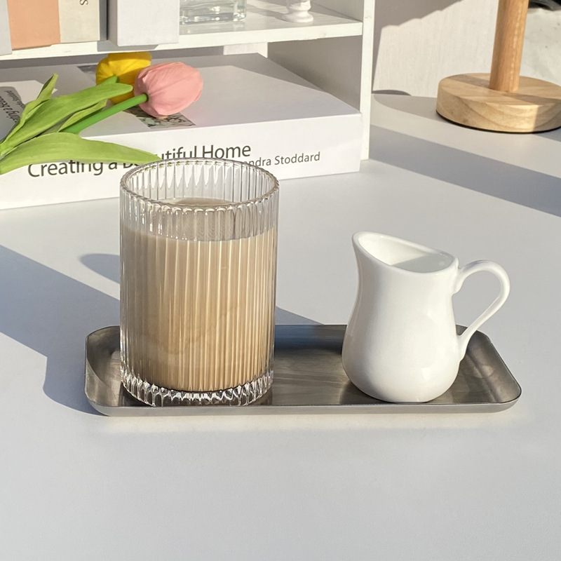 Tazas de vidrio a rayas verticales japonesas tazas de jugo caseras tazas de café rojo tazas de cóctel tazas de cerveza fría tazas de whisky