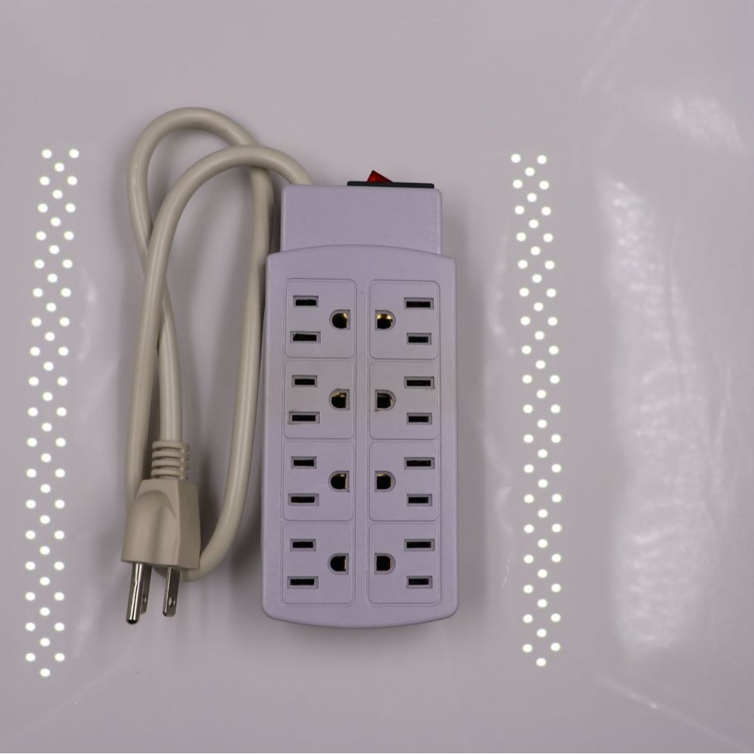 外贸批发美标插线板八位带开关美式排插墨西哥标准插座大量批发