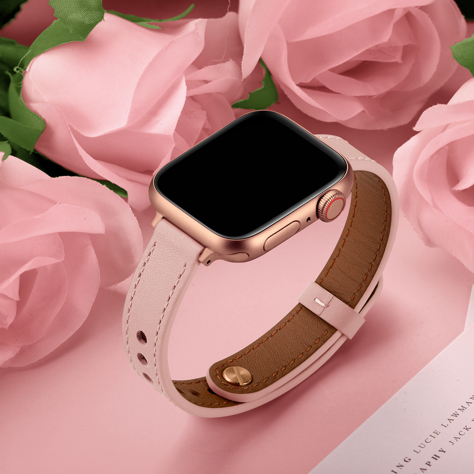 18g Weight Apple watch watchband Classification Genuine leather Material Solid Color Pattern Retro Style Retro Solid Color Apple Watch Watchband 50