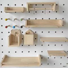 無垢材ホールボードアクセサリーユニバーサル壁棚棚マッチスティックペンダント装飾ボックス本棚ディスプレイ