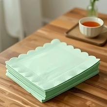 绿色花边餐巾纸生日派对33cm两层品跨境一次性纸巾批发