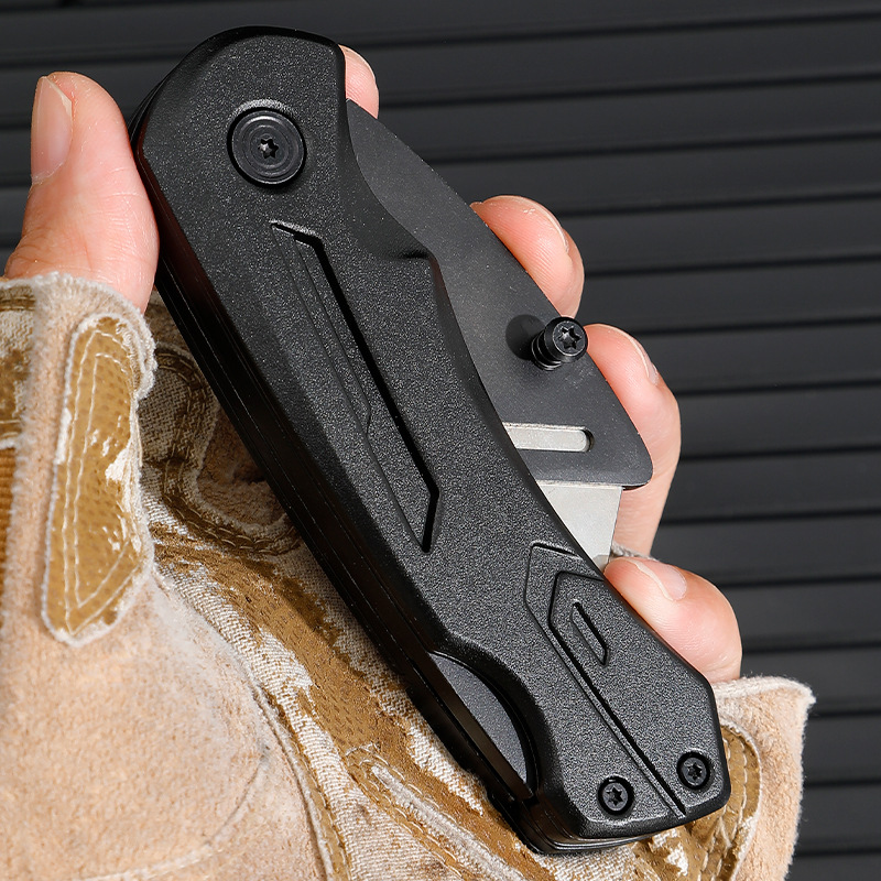 不锈钢折叠美工刀 便携裁纸开箱刀工具 切割刀片 水果刀开快递