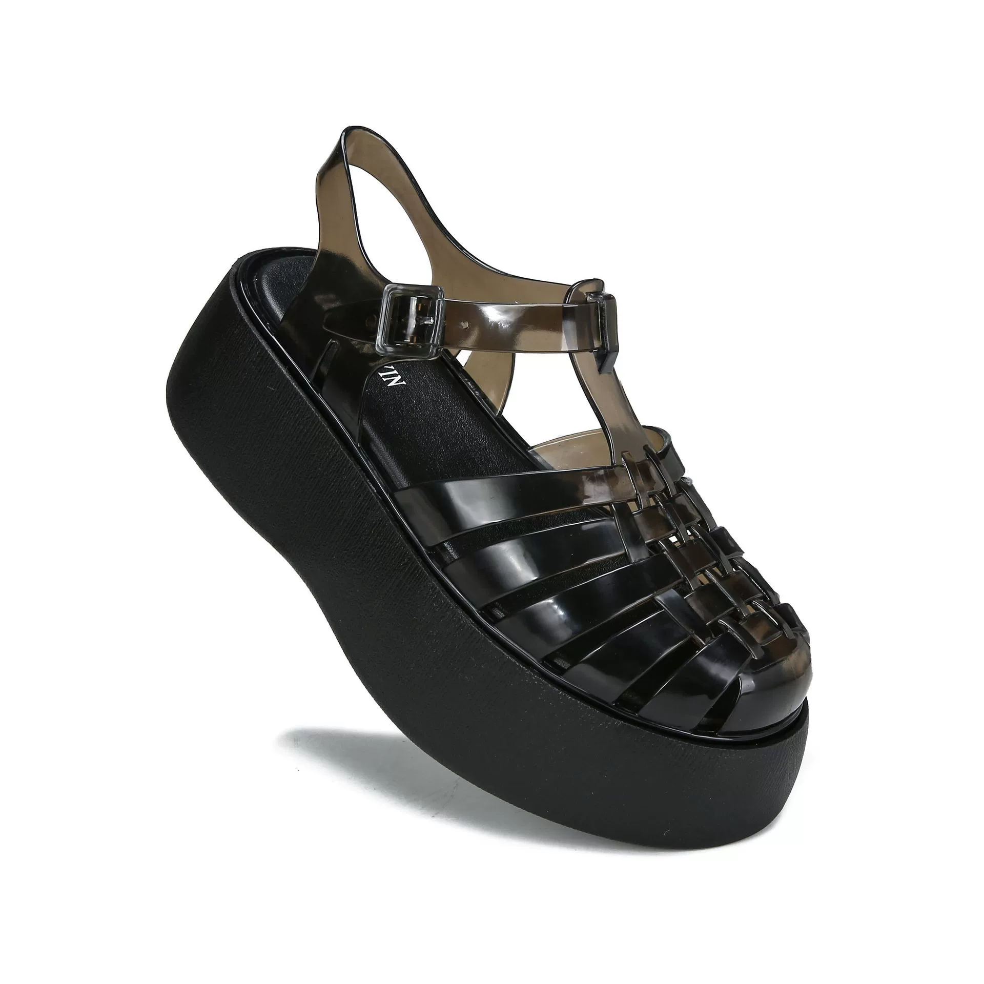 024 новые сандалии на высоком каблуке Мода Желе дождя сапоги Путешествия Пляжная обувь все матч мягкой нижней отверстие обувь