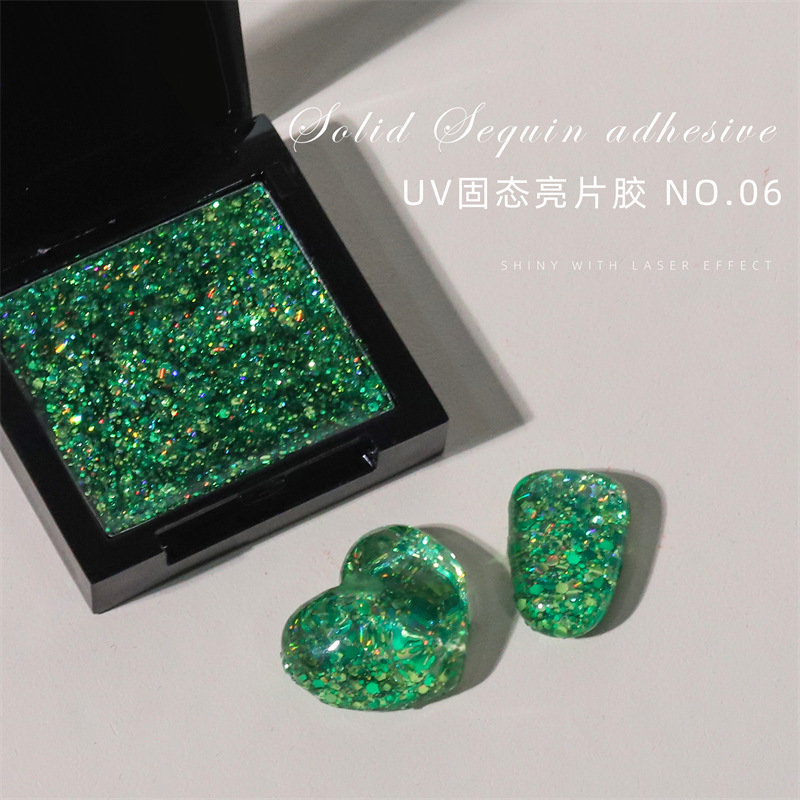Pequeño Libro Rojo manicura japonés UV sólido lentejuelas pegamento flash láser brillo lentejuelas esmalte de uñas pegamento para salón de uñas