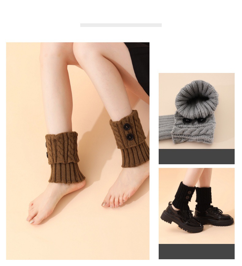 Calzini corti da donna in caldo pile con bottoni intrecciati_voghion.com