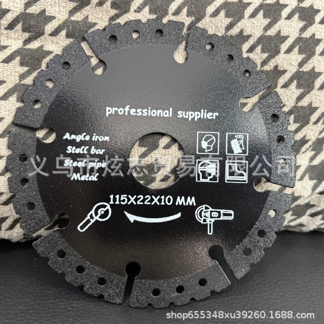 Cross-border inglés negro corte de hierro rey hoja de corte de metal acero inoxidable aleación de metal hoja de sierra ultrafina muela de diamante