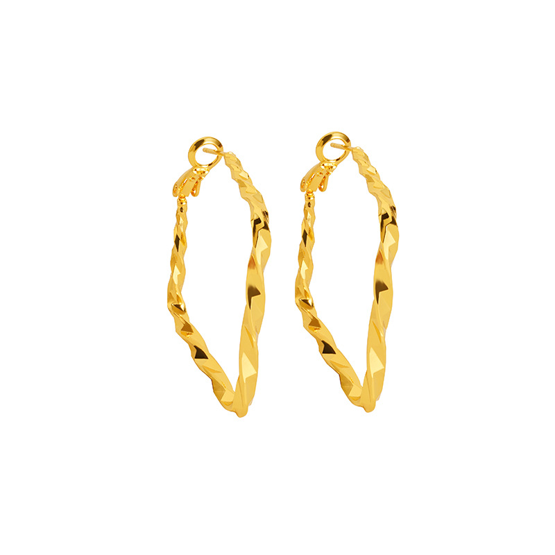 Nuevos aretes de oro vietnamitas lujosos exagerados círculos geométricos irregulares aretes para mujeres joyerías de alta calidad