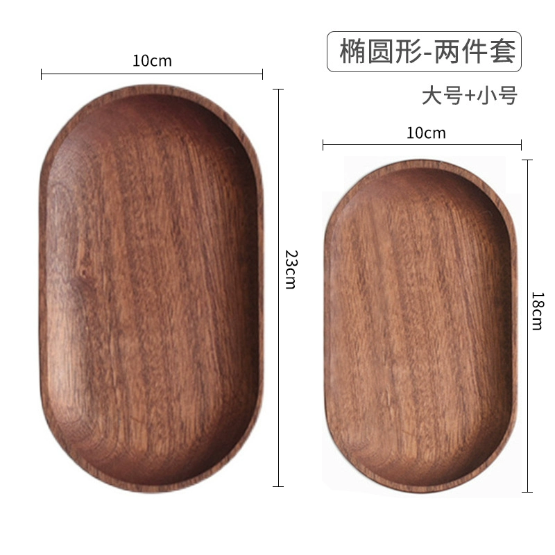 Wooden Japanese rectangular coffee dinner plate sandalwood from natural wood