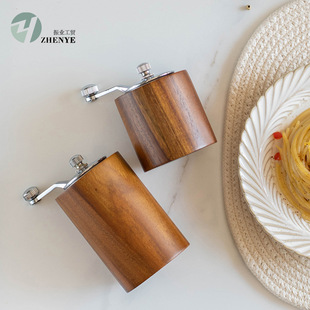 Cross-border new portable hand coffee grinder grinder wood grain pepper grinder adjustable grinder