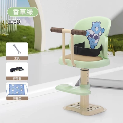 Car Child Seat Front: Electric car child seat - green-armrest-type-rotatable-and-liftable-metal-reinforced-stable-chassis