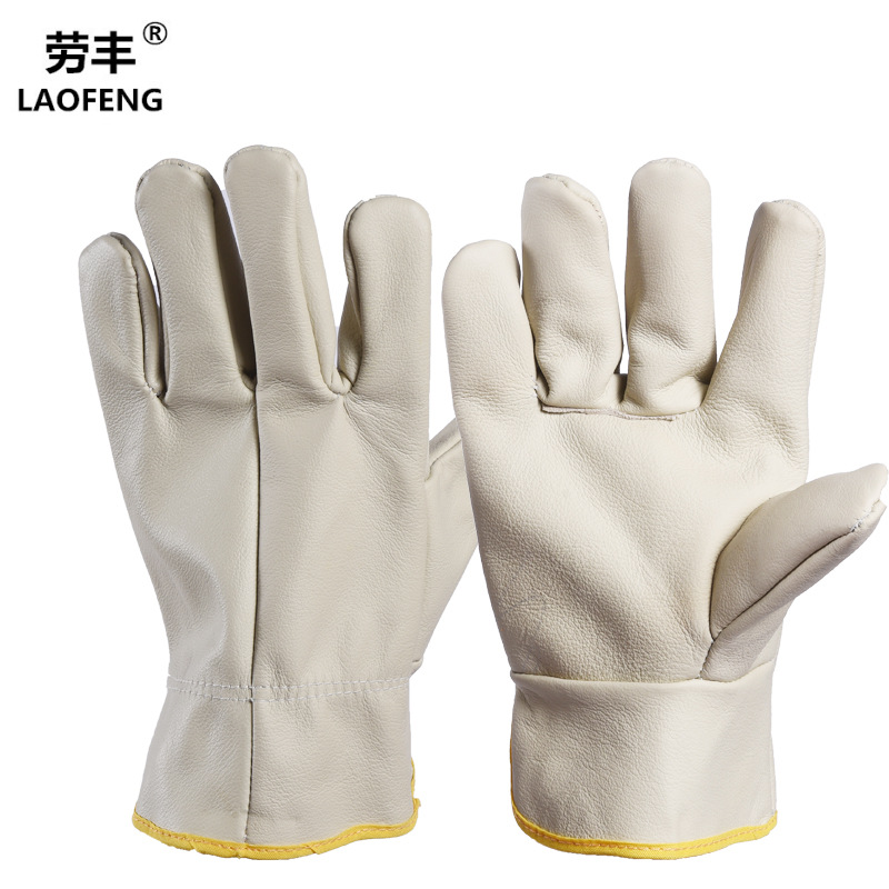 电焊手套短款牛皮司机防护阻燃隔热头层短全皮焊工焊接手套批发