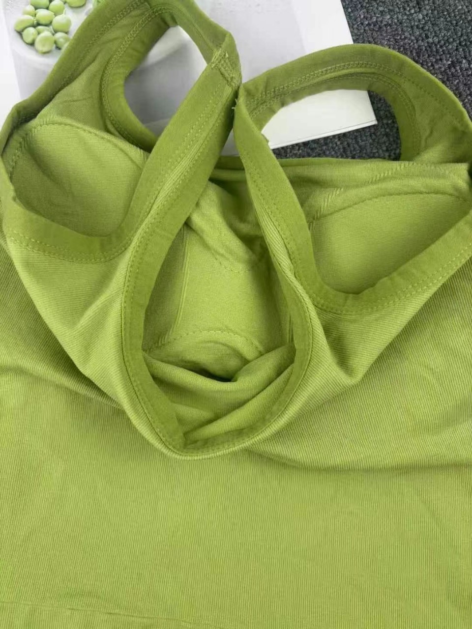 Nueva espalda hermosa camisola de color sólido ropa interior de una pieza para mujer con almohadilla para el pecho top sin mangas 9915