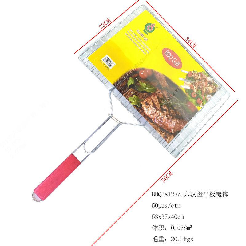 Babbidge 越境貿易バーベキュー用品木製ハンドルフラワーネットバーベキュークリップ焼き魚クリップバーベキューネットクリップグリルクリップグリルネット|undefined