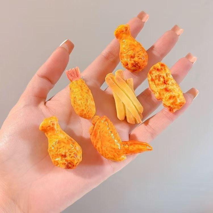 Fun Simulation Food Mini Fried Chicken Hairpin, Student's Quirky Hairpin, Side Bangs Clip, Girl's Broken Hair Clip, Headwear Fun Simulation Food Mini Fried Chicken Hairpin, Student's Quirky Hairpin, Side Bangs Clip, Girl's Broken Hair Clip, Headwear