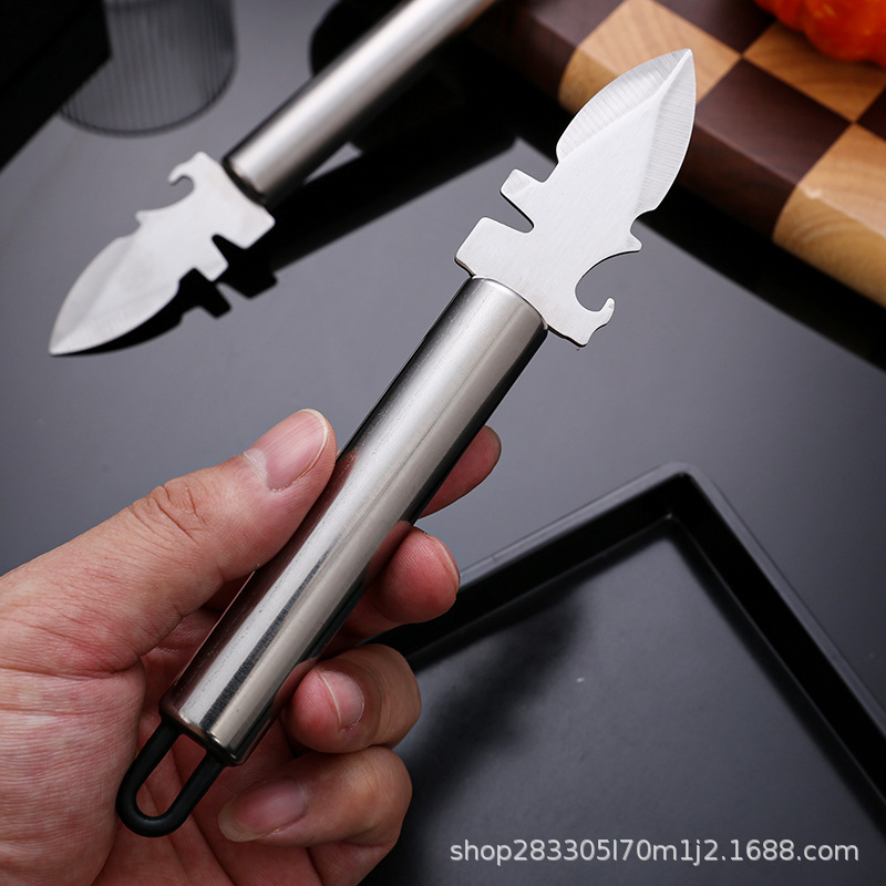 Cuchillo de ostras, cuchillo de ostras, artefacto de ostras, conchas de acero inoxidable, cuchillo especial para abrir viejas, cerveza.