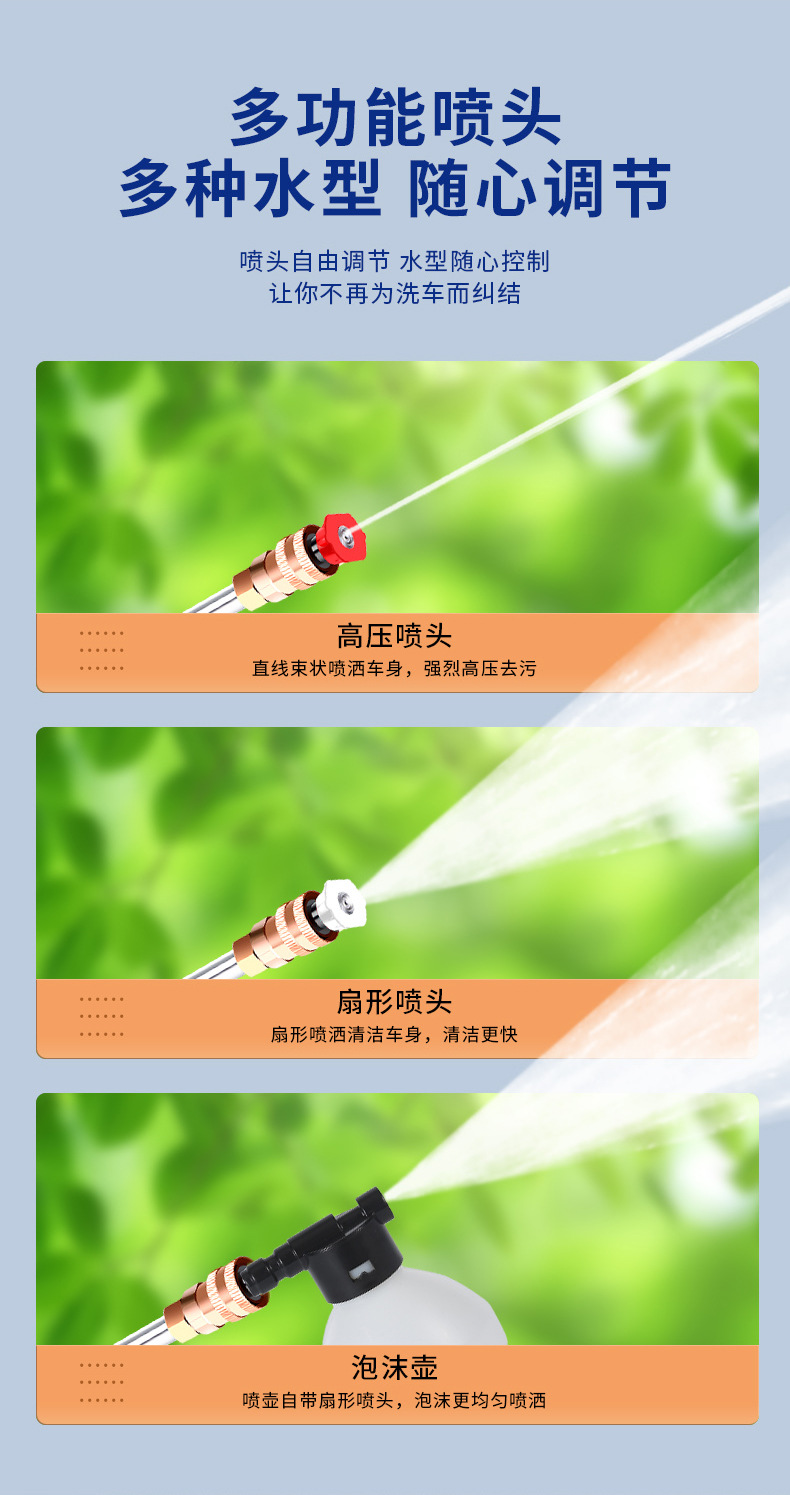 Portable wireless car washing machine lithium car washing pump car washing artifact high pressure household washing machine manufacturers cross-border in stock