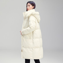 羽绒服女款专柜同款冬季轻薄宽松时尚鸭绒加厚保暖反季中长款外套