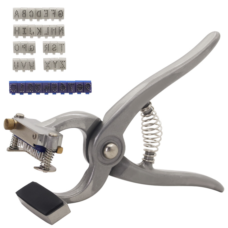 Alicates para pinzas para orejas, alicates para tatuajes de letras numéricas, alicates para cuernos para cuernos para cuernos para cuernos para códigos para tintas veterinarias