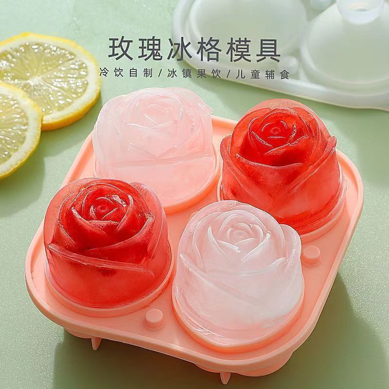 In-Stock Wholesale Silicone 4-Cavity Rose Ice Mold, Jelly Chocolate Cake Mold, Baking Tool, Easy to Demold In-Stock Wholesale Silicone 4-Cavity Rose Ice Mold, Jelly Chocolate Cake Mold, Baking Tool, Easy to Demold