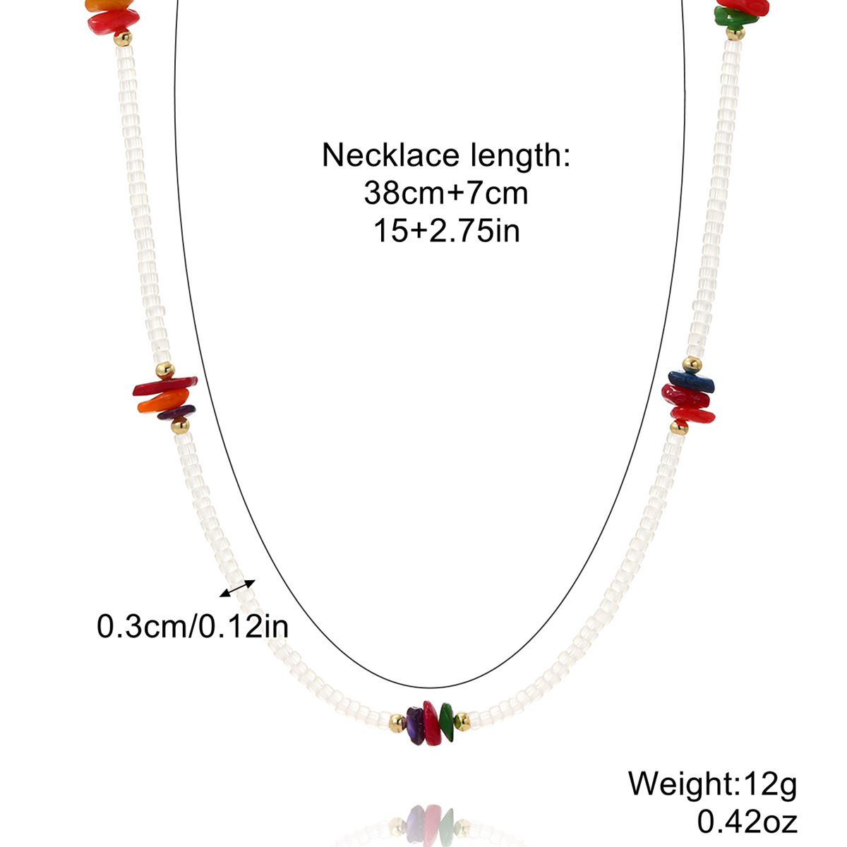 New ins color beaded necklace Women's versatile high end sense does not fade Bee handmade beaded necklace_voghion.com