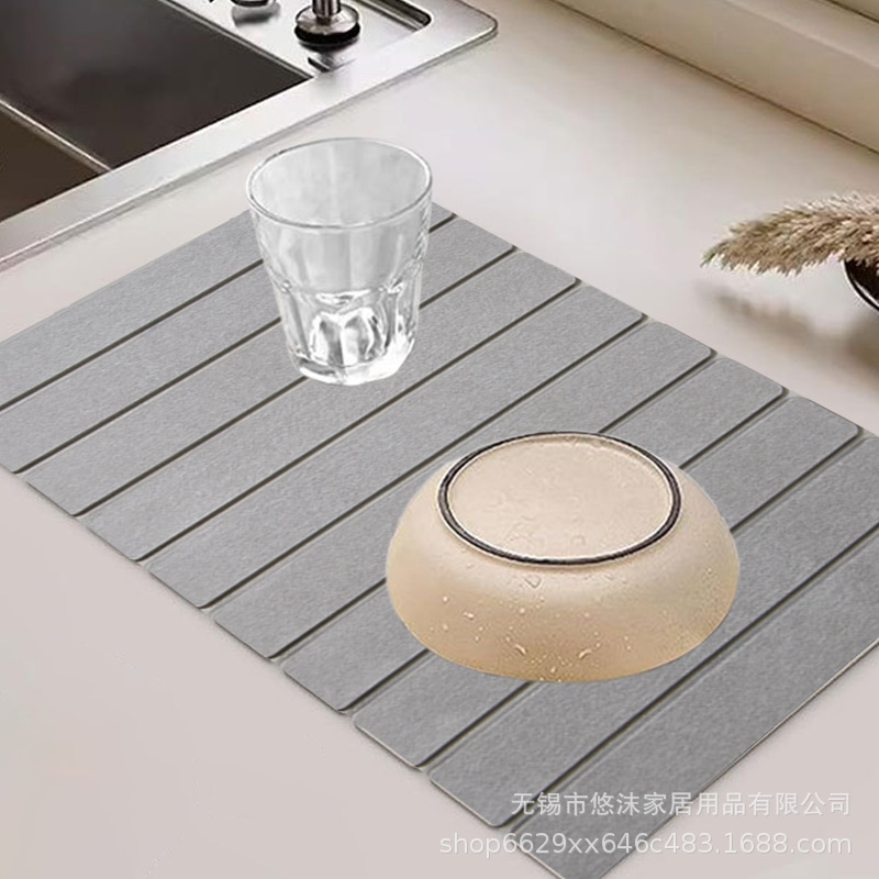almohadilla de barro de diatomas dura almohadilla de drenaje plegable cuenco de secado almohadilla de cocina de baño almohadilla de absorción de agua multifuncional de escritorio