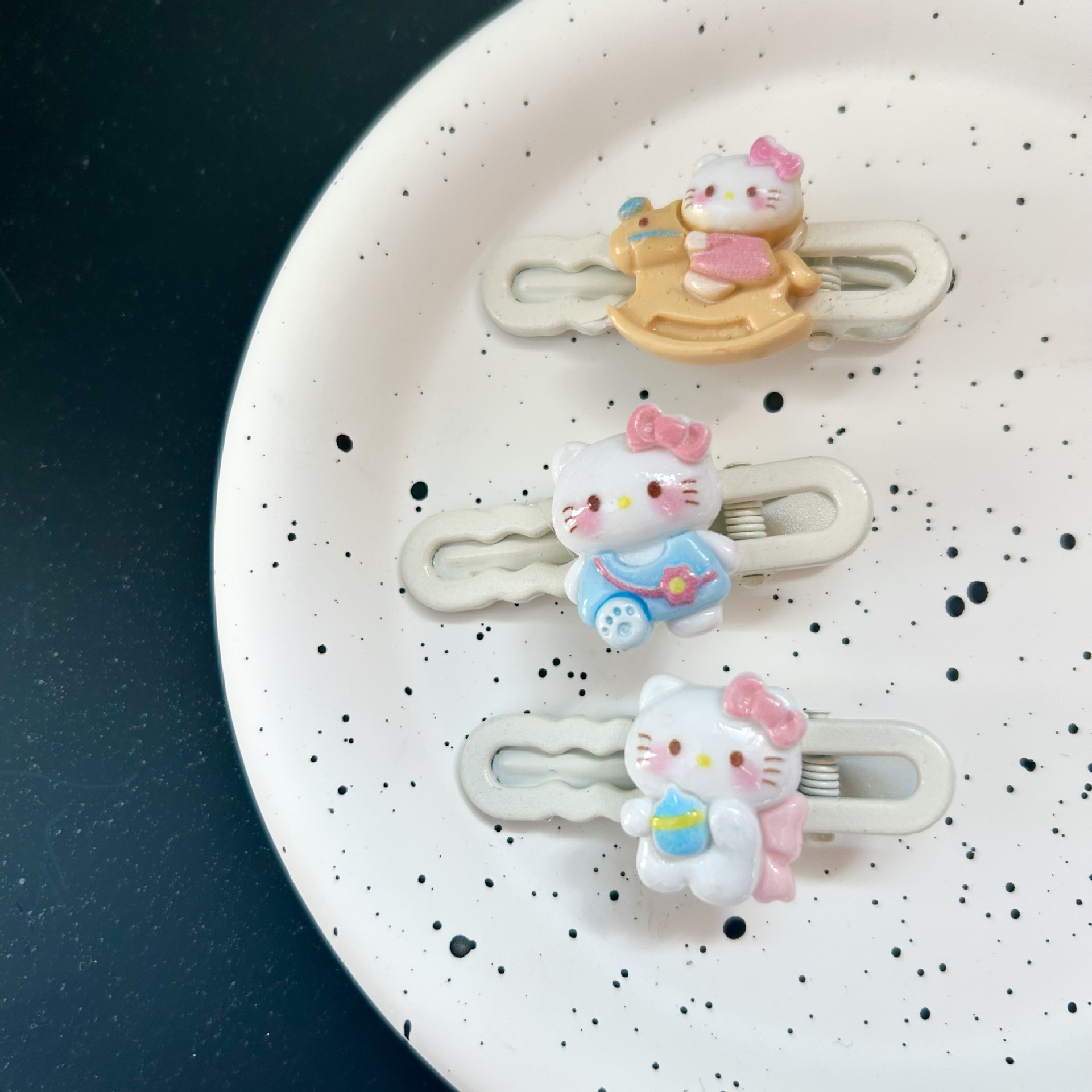 Creativo de dibujos animados gatos brocas de cabello lindas chicas dulces frente brocas de cabello rotas joyas nuevas brocas laterales versátiles