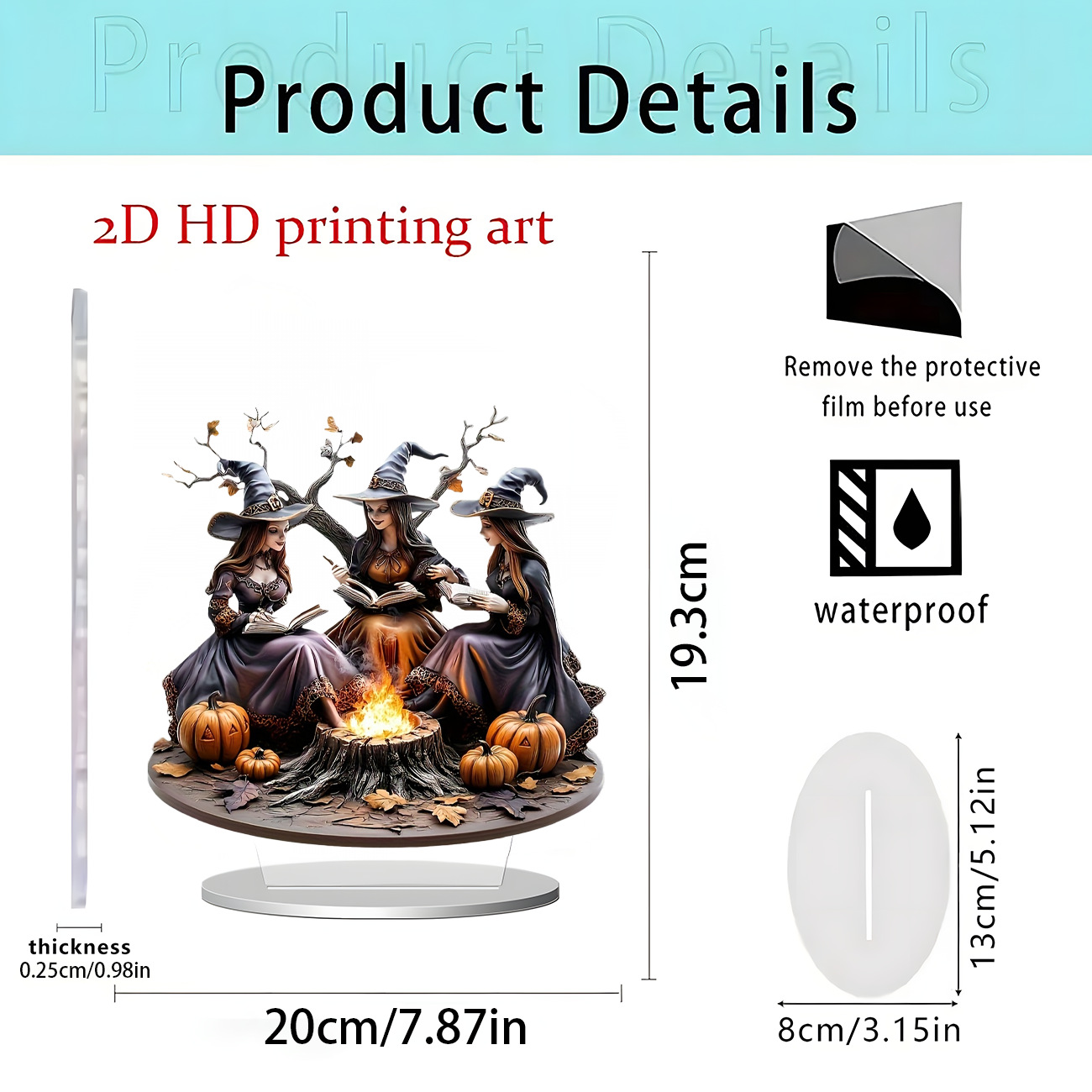 Nuevos productos transfronterizos de Halloween estilo oscuro acrílico plano 2D decoración de escritorio decoración para el hogar decoración de vacaciones