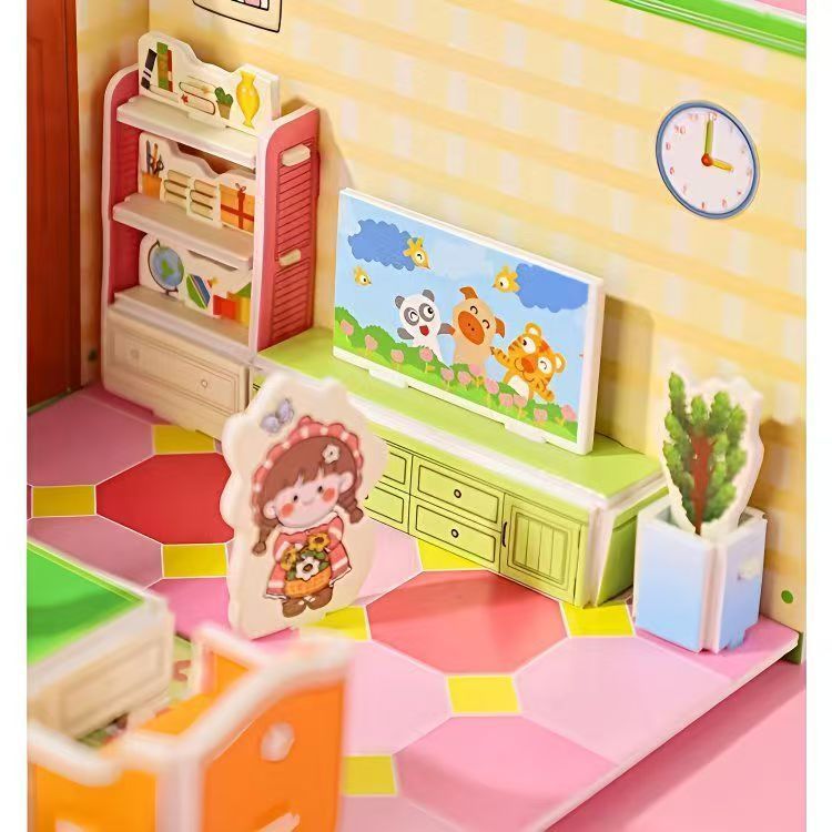 ミニチュアシーンドールハウスおもちゃミニ組み立てモデル3D立体組み立てクリエイティブ手芸クラス実践的な脳|undefined