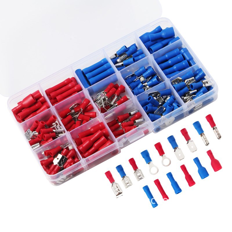 跨境热销 预绝缘连接端子 200pcs冷压接线端子盒装 电缆接线专用