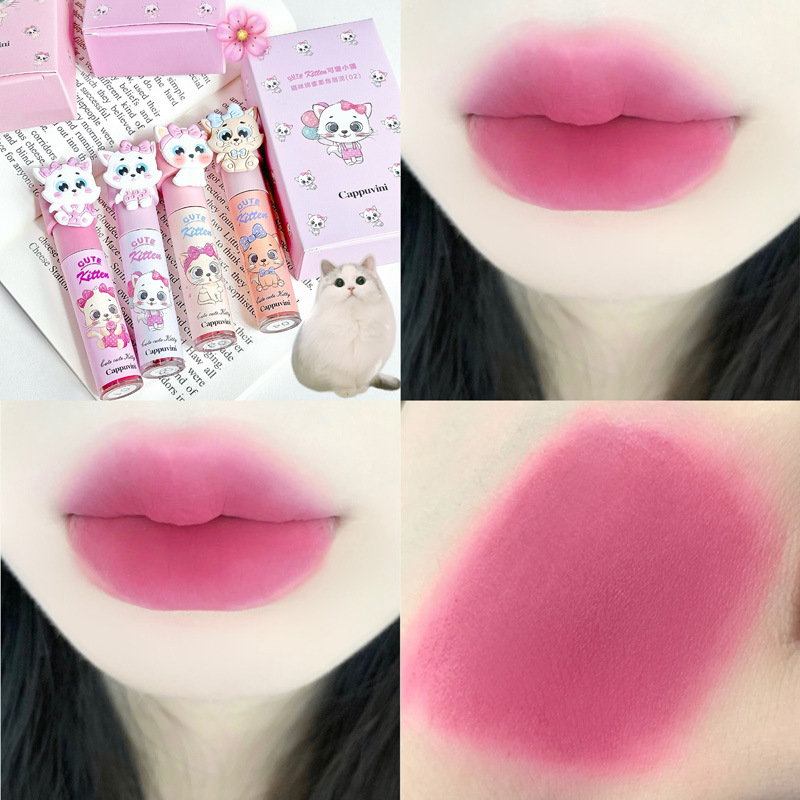 Cappuvini gato suave crema de labios suave crema de labios de verano brillante brillo de labios baratos estudiantes