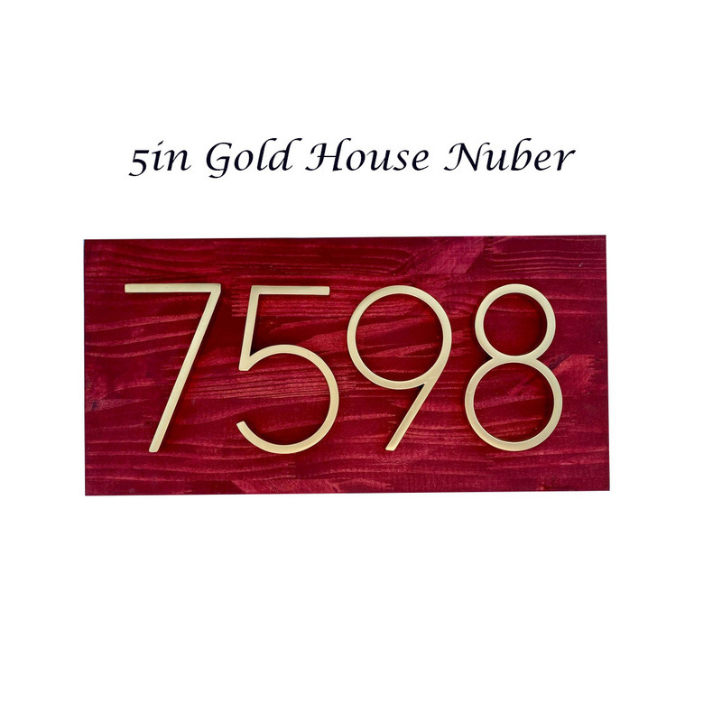 锌合金数字高度127mm电镀金色民宿酒店别墅房号牌高度127mm