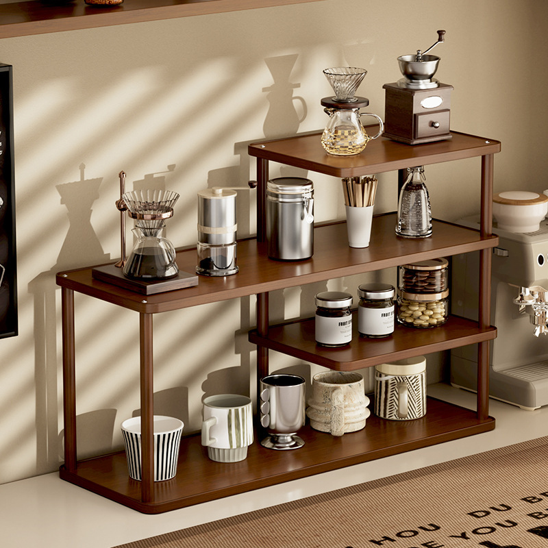 Desktop storage rack for coffee cups, tea cups, tea sets, desk household water cup organizer, simple multi-layer small shelf