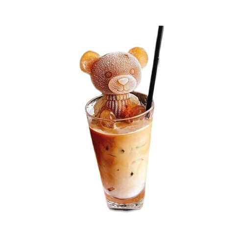 Bear ice cube mold household ice making silicone shape ice tray ice box ice mold popsicle bear cartoon ice cream mold