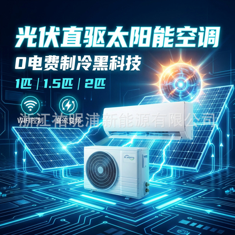 Inverter Smart Solar Air Conditioner 9000-18000Btu with Photovoltaic Priority and Mains Compensation, Supports Wifi Intelligence