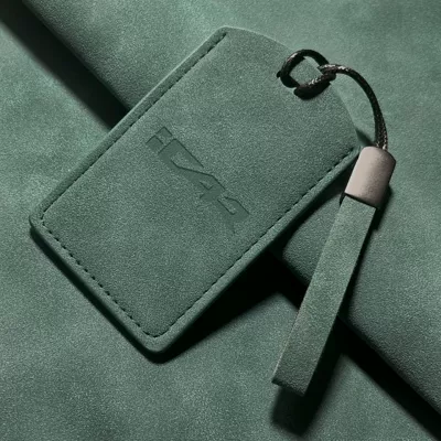 Car key bag | Holder Special - icar-new-dark-green-leather-rope