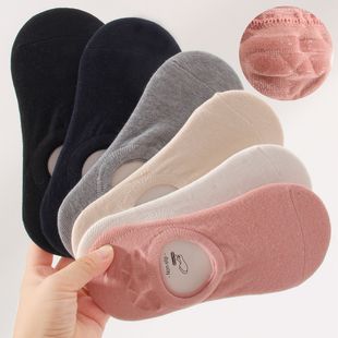 Solid Color Socks Women's Summer Thin Boat Socks Breathable Flat Socks Silicone Non-slip Anti-drop Heel Shallow Mouth Invisible Socks