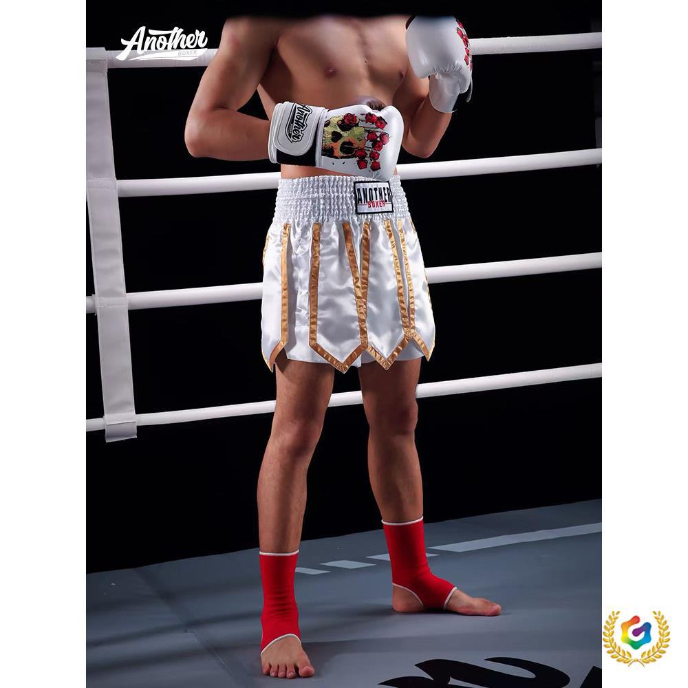 ® New Boxing Shorts with Ribbons, Muay Thai Shorts for Competition and Training, Kickboxing and Sanda Pants for Mixed Martial Arts