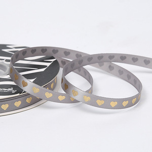 Cinta de embalaje de flores de San Valentín al por mayor en forma de corazón correa de regalo de oro arco ramo embalaje cinta de amor