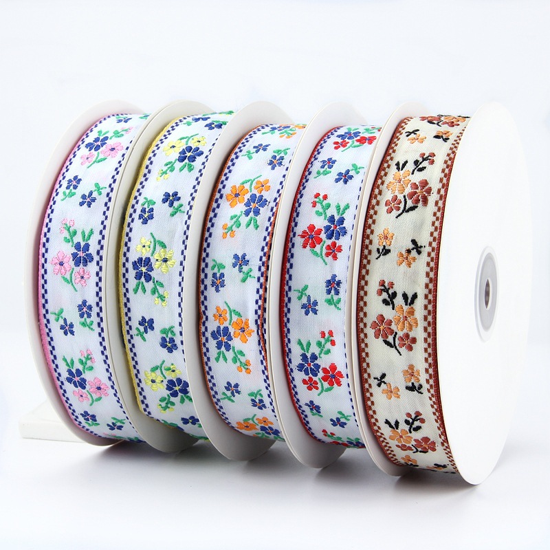 20米名族风织带刺绣丝带布艺蝴蝶结diy织带服装辅料缎带