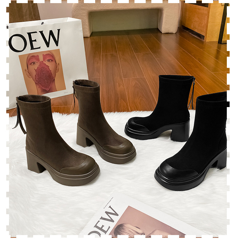 Long Boots For Women High Heel Thick Sole Winter Slimming Boot_voghion.com