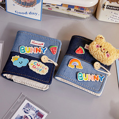 黃油小熊一宮格卡冊牛仔拼接布藝3寸迷你ins風高顏值追星收納保護