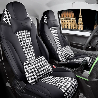 Modelə uyğun (Original) oturacaq örtükləri | high-end fashion seat cover four - fashion-black-deluxe-edition-two-seats-111