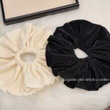 法式高级感优雅气质微光褶皱发圈温柔低马尾大肠圈百搭发绳发饰
